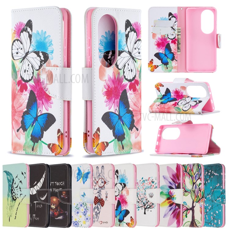 Case Huawei P50 Pro # Pre-Order * เคสกระเป๋าสตางค์หนังพิมพ์ลายสดใส *