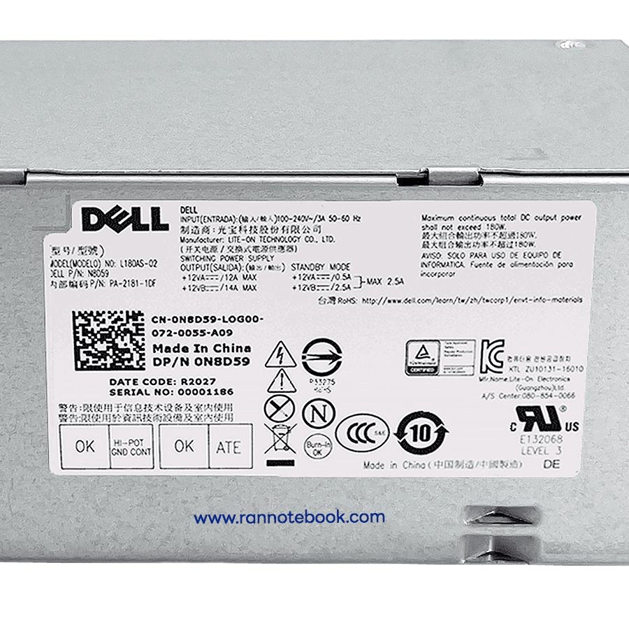 ใหม่ แท้ Power Supply Dell Optiplex 3050 SFF 180W ราคาพิเศษ