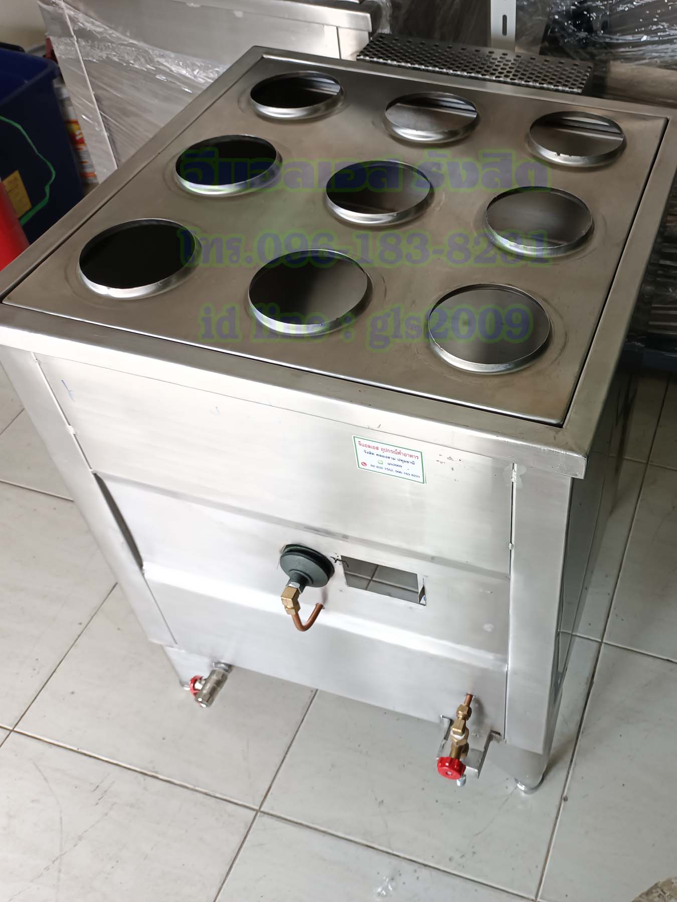 ตู้นึ่งติ่มซำแก๊ส9เข่ง