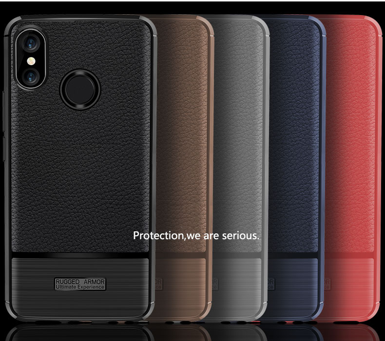 Case Xiaomi Mi Max 3 / Pre-Order * พื้นผิวลิ้นจี่และแปรงพื้นผิวป้องกันการลื่นและป้องกันลายนิ้วมือ *