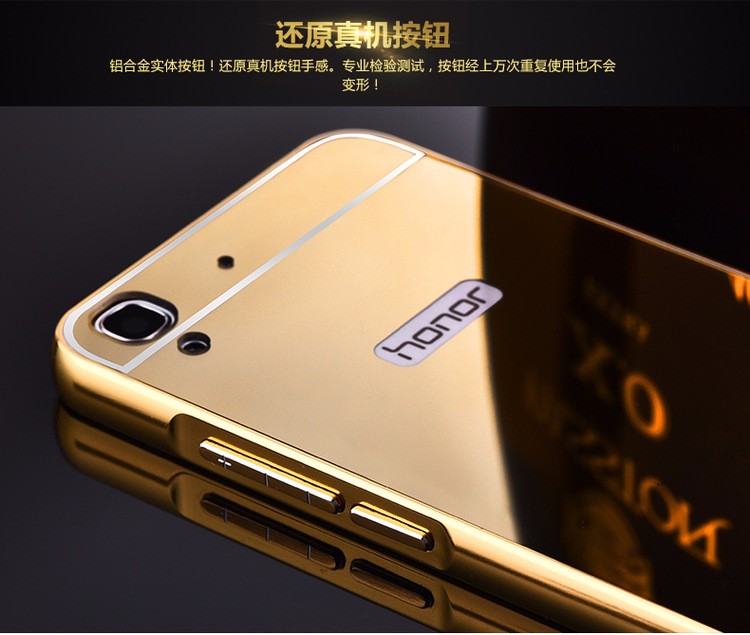 Case Huawei Y6ii / Pre-order * Bumpers 2in1 แกร่งกันชนโลหะ + พลาสติกแผ่นหลังเงาเหมือนกระจก *