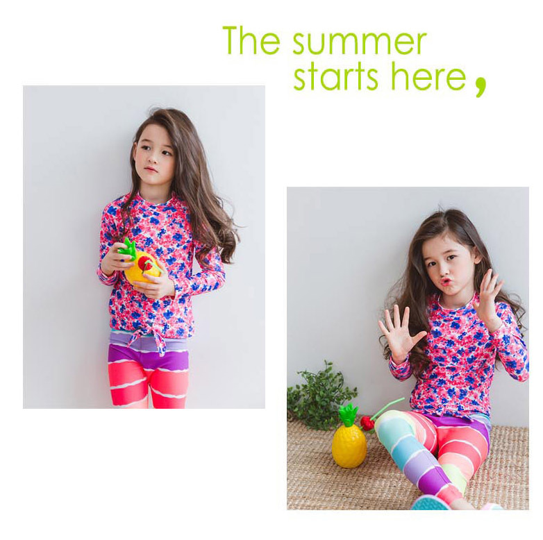 ชุดว่ายน้ำ ลายดอก สีชมพู ไซส์ M