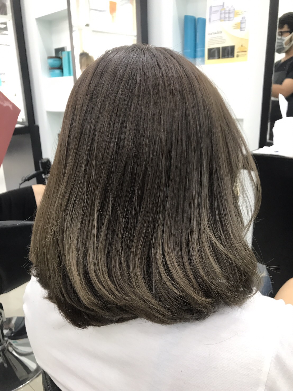 ทำสีผม น้ำตาลประกายเทา (ASH Brown)
