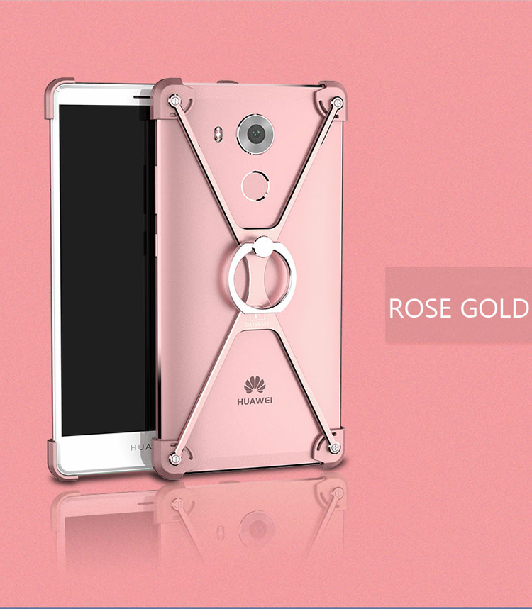 Case Huawei Mate 8 / Pre-order * OATSBASF โครงโลหะรูปตัววีโลหะเงิน +แหวน *
