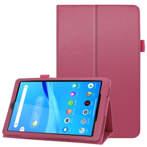 Case Lenovo Tab M8 /Tab M8 (2nd Gen) / Pre-Order * เคสหนังเนื้อลิ้นจี่โครงสร้างทนทาน การออกแบบสองพับสำหรับขาตั้งดูที่มั่นคง *