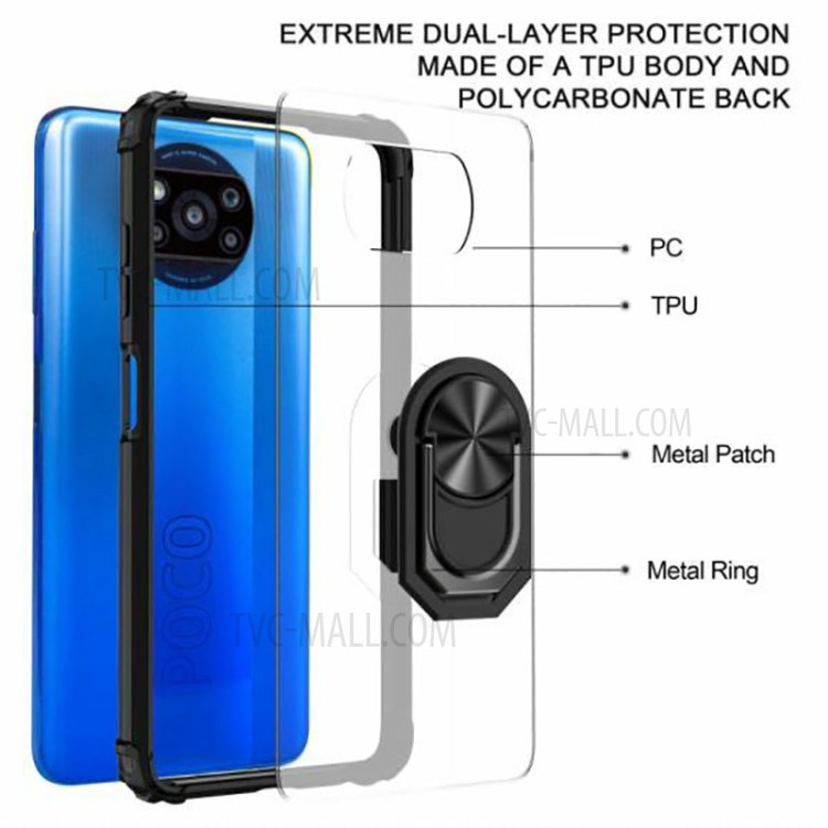 Case Xiaomi Poco X3 Pro / X3 / X3 NFC # Pre-Order * เคสโทรศัพท์ไฮบริด PC + TPU พร้อมขาตั้งที่วางแหวน *
