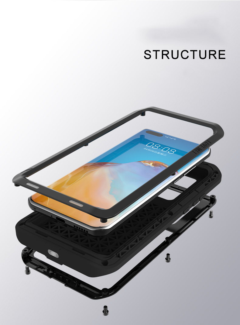 Case Huawei P40 Pro / Pre-order * LOVE MEI เคสซิลิโคนกันกระแทก + โลหะ คุณภาพสูงนี้มีฟังก์ชั่นกันน้ำกันกระแทกและกันฝุ่น *