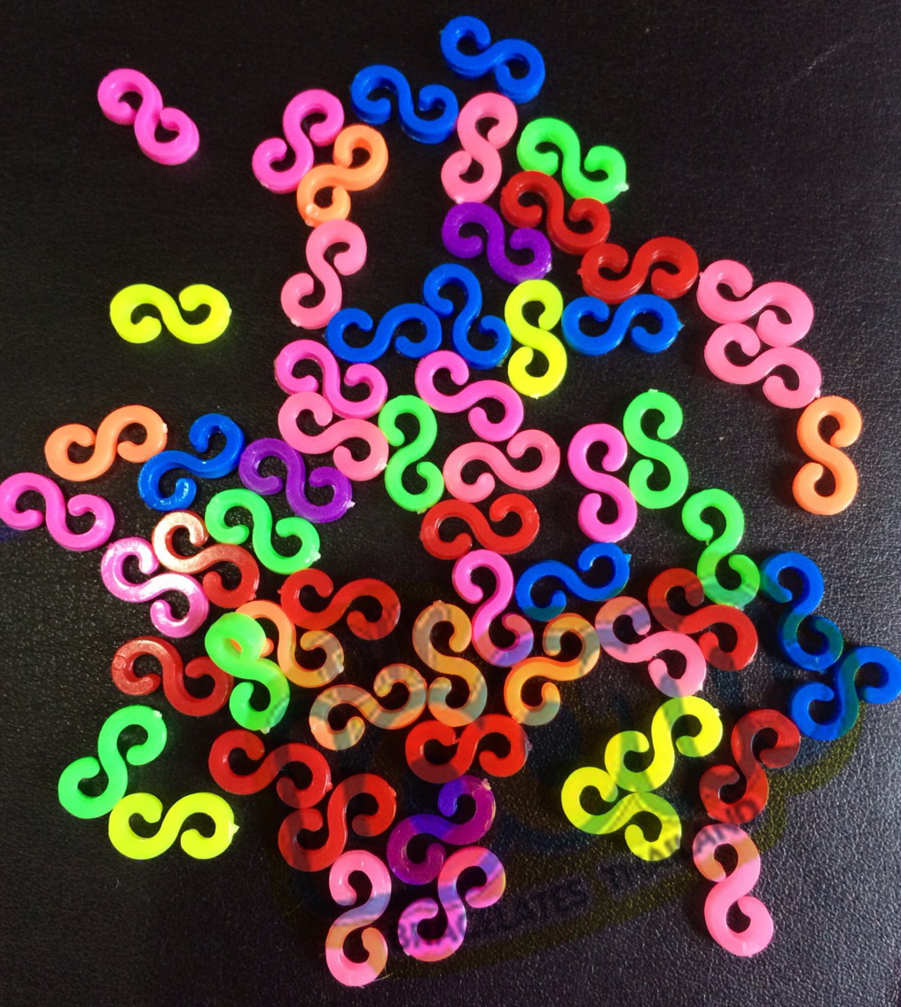 S Clips for Loomband คละสี 40 ตัว