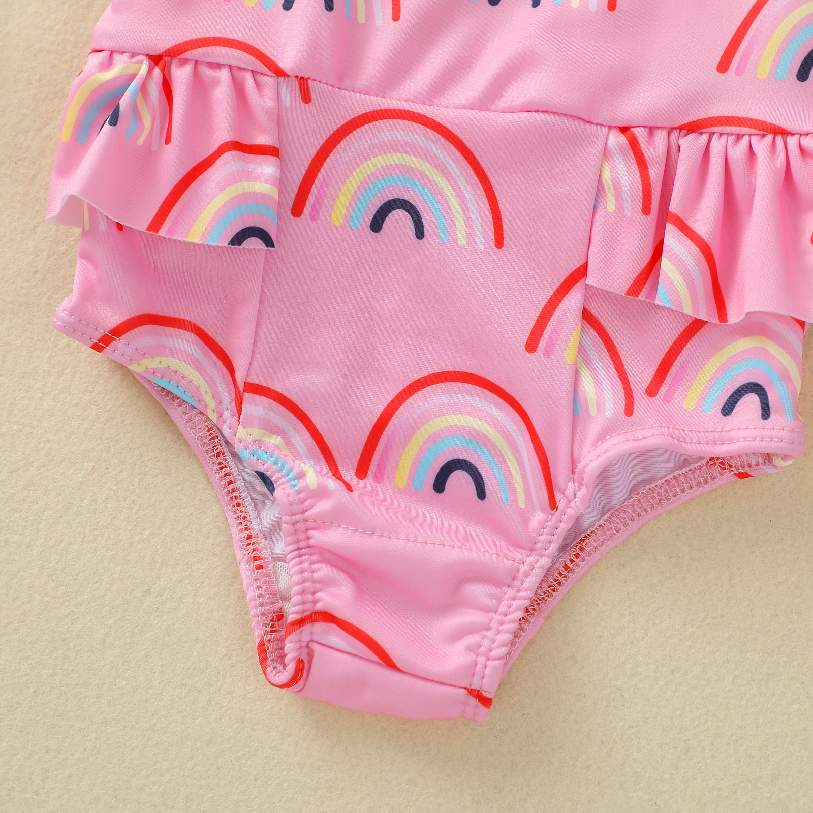 ชุดว่ายน้ำ ลายรุ้ง สีชมพู ไซส์ 70-90