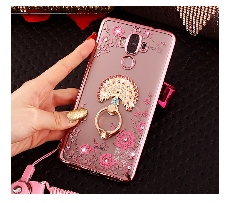 Case Huawei Mate 9 / Pre-order * เคสหรูหราเทคนิคการชุบทอง TPU ซิลิโคนอ่อนนุ่ม + แหวน+ เชือก *