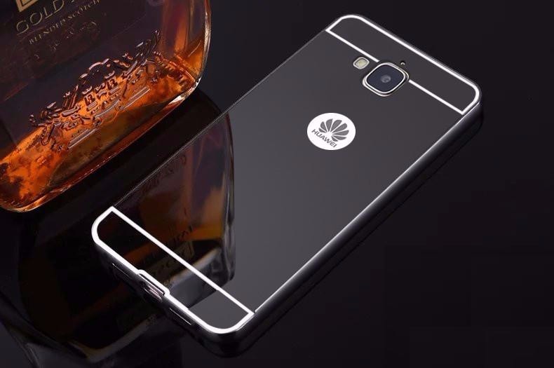 Case Huawei Y6 / Pre-order * Bumpers 2in1 แกร่งกันชนโลหะ + พลาสติกแผ่นหลังเงาเหมือนกระจก *