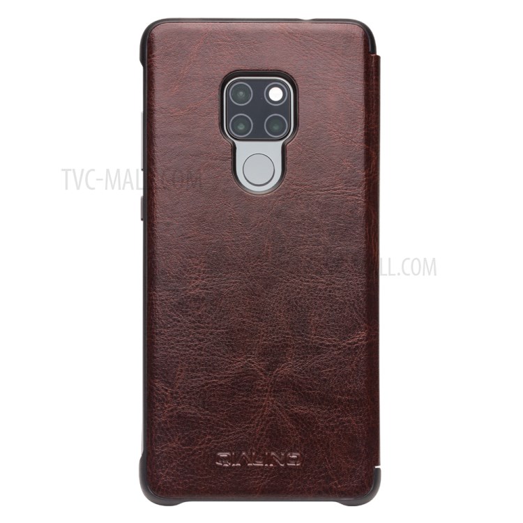 Case Huawei Mate 20 / Pre-order * QIALINO หนังวัวแท้ชั้นบน รองรับฟังก์ชั่นปลุก / นอนหลับอัจฉริยะ ดูหน้าต่างสำหรับแสดงข้อมูล *