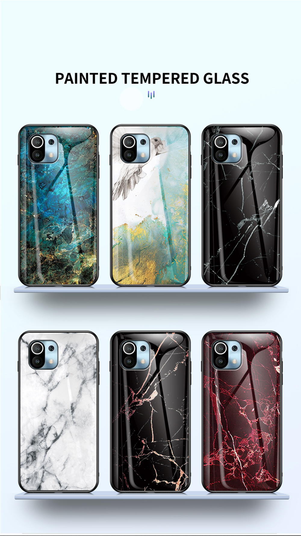 Case Xiaomi Mi 11 5G # Pre-Order * เคสกระจกนิรภัยลายหินอ่อน เคสไฮบริด *
