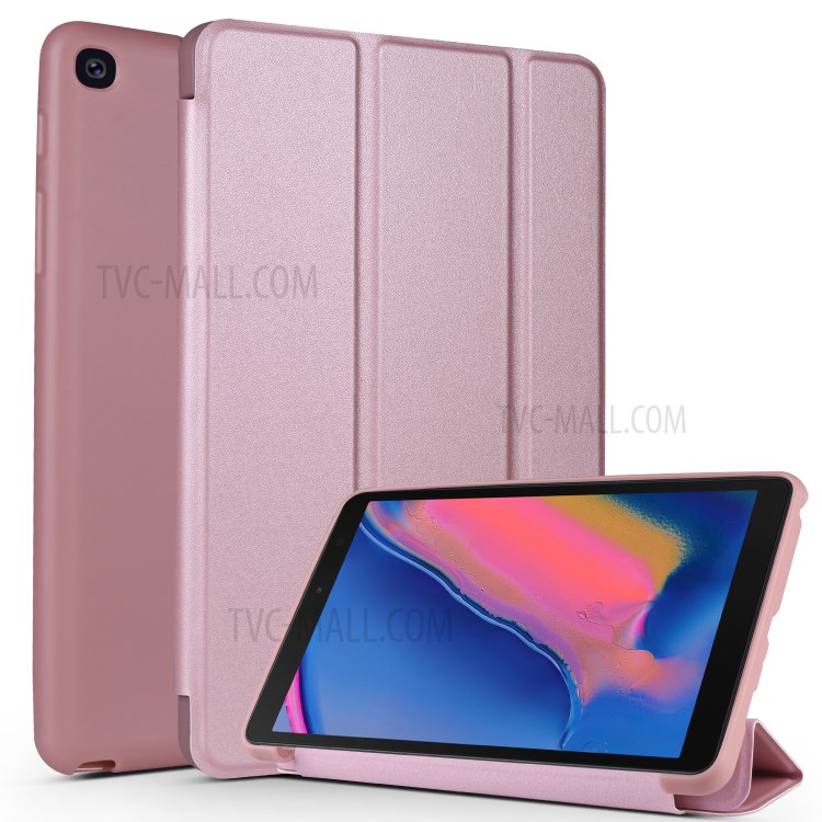 Case Samsung Galaxy Tab A 8.0 (2019) with S Pen # Pre-order * 3 - พับขาตั้งหนังสมาร์ทหนัง PU ด้านหน้า, หลังพลาสติกเคสที่มีผิวหนัง *