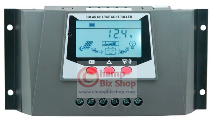 โซล่าชาร์จเจอร์ เครื่องควบคุมการชาร์จ หน้าจอ LCD รุ่นใหม่ - New Version Solar Charge Controller 30A auto 12/24V