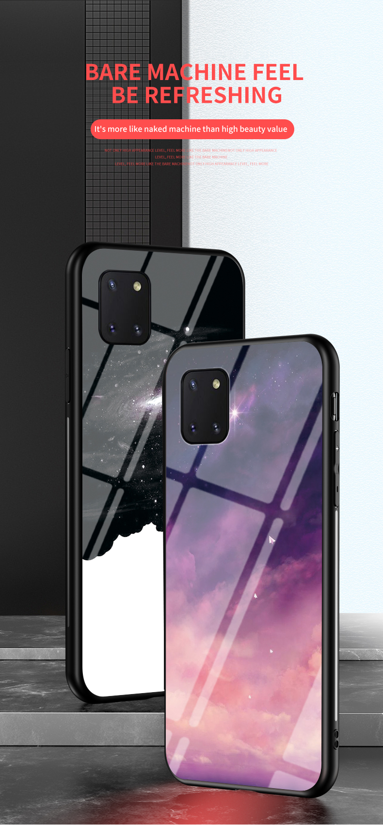Case Samsung Galaxy Note 10 Lite / Pre-Order * เคสแบบกระจก PC + TPU ปกโทรศัพท์ การออกแบบสีไล่ระดับสีที่ไม่ซ้ำกันและมีสไตล์ *