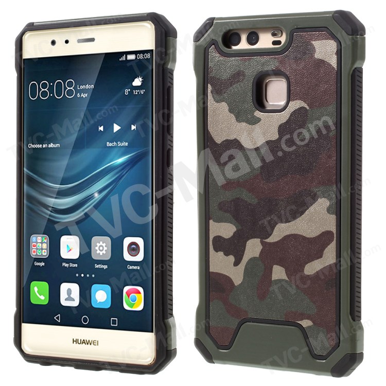Case Huawei P9 / Pre-order * เคสลายพราง 2 in 1 หนังเคลือบ TPU *