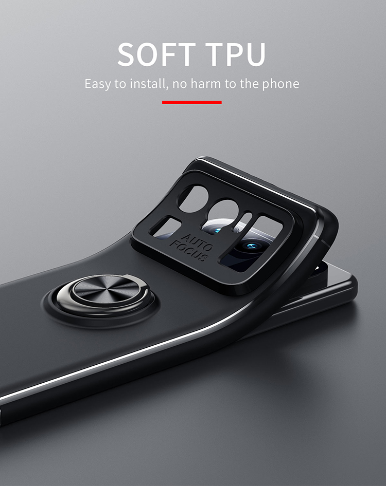 Case Xiaomi Mi 11 Ultra 5G # Pre-Order * เคสขาตั้งแหวนโลหะฝาครอบ TPU [แผ่นแม่เหล็กในตัว] *