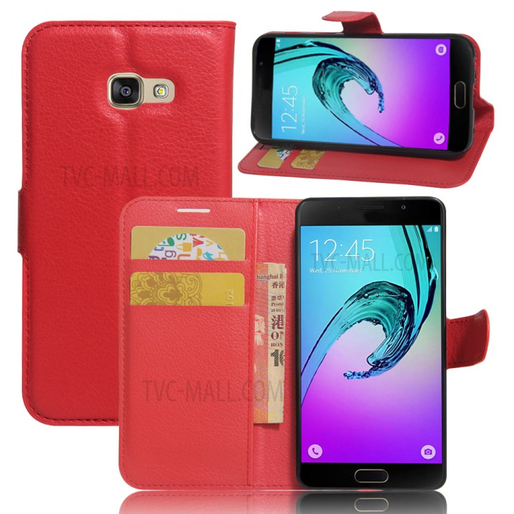 Case Samsung Galaxy A3 (2017) / Pre-Order * เคสผิวลิ้นจี่กระเป๋าสตางค์หนังปกพร้อมขาตั้ง *