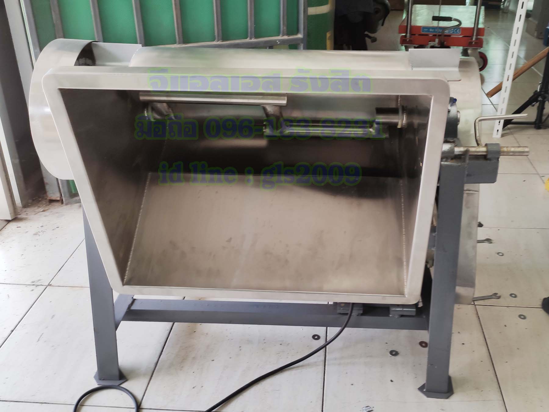 เครื่องนวดแป้งขนมจีนถังสแตนเลสอ๊าคก้อนแขนสแตนเลส