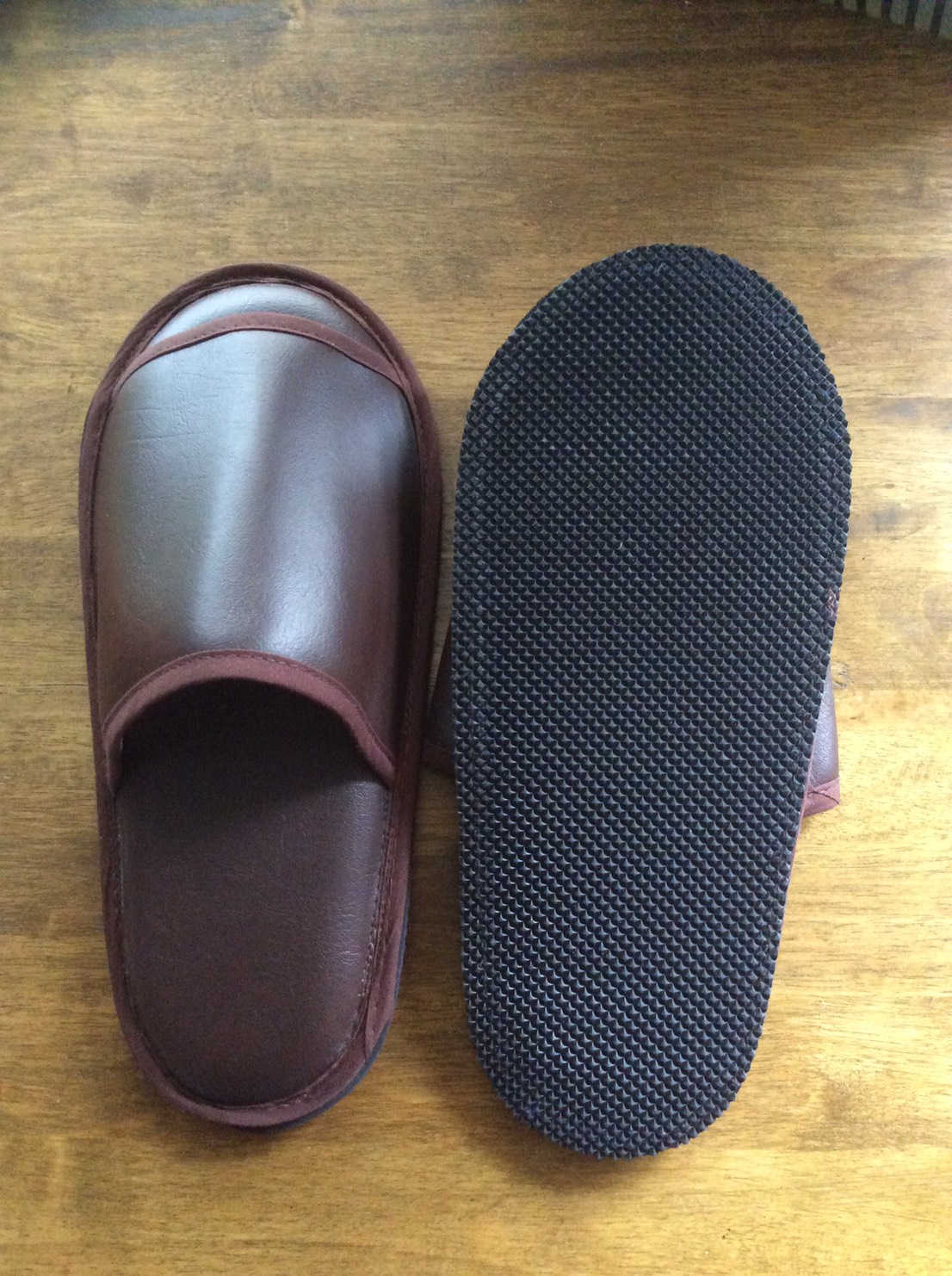 รองเท้าพื้น PVC สีน้ำตาล(หัวเปิด)