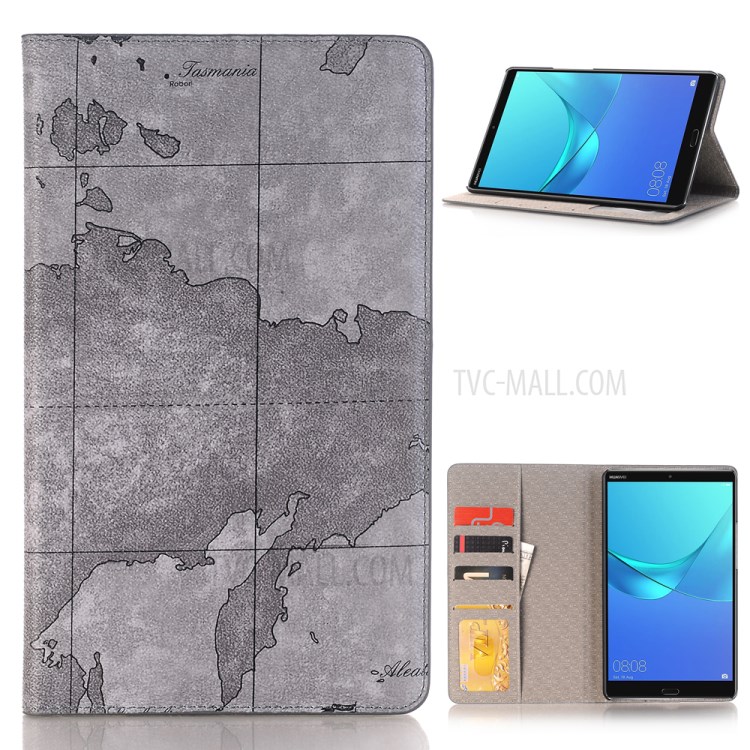 Case Huawei MediaPad M5 / Pre-Order * เคสรูปแบบแผนที่โลกรูปกระเป๋าสตางค์สมาร์ทหนัง *