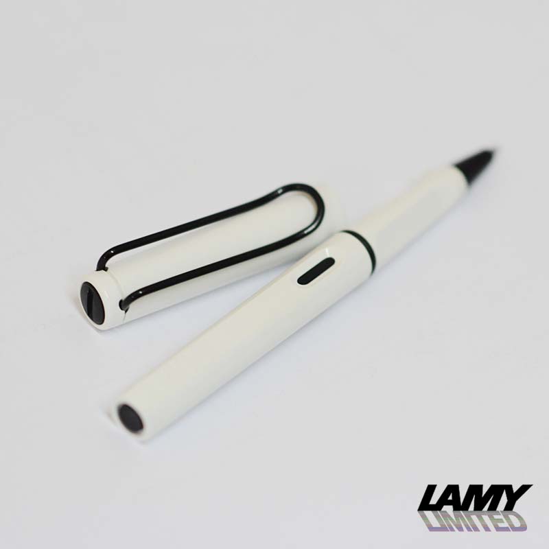 Lamy Safari Rollerball Pen Alpine White with black clip