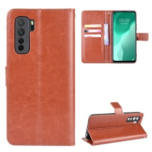 Case Huawei Nova 7 SE / Pre-order * เคส Crazy Horse หนัง PU ปกพร้อมขาตั้งกระเป๋าสตางค์ *