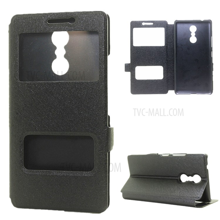 Case Lenovo K6 Note / Pre-order * ผิวผ้าไหม 2 ช่องหน้าต่าง *