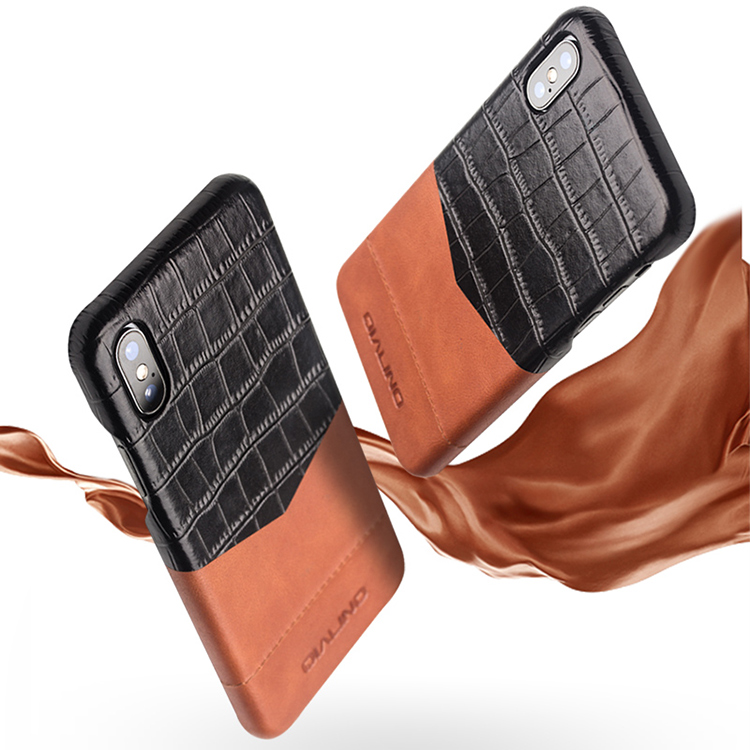 Case iPhone X, iPhone XS # Pre-Order * QIALINO ทำจากหนังแท้พรีเมี่ยม เนื้อจระเข้ที่ละเอียดอ่อนเพื่อการสัมผัสที่สะดวกสบาย *