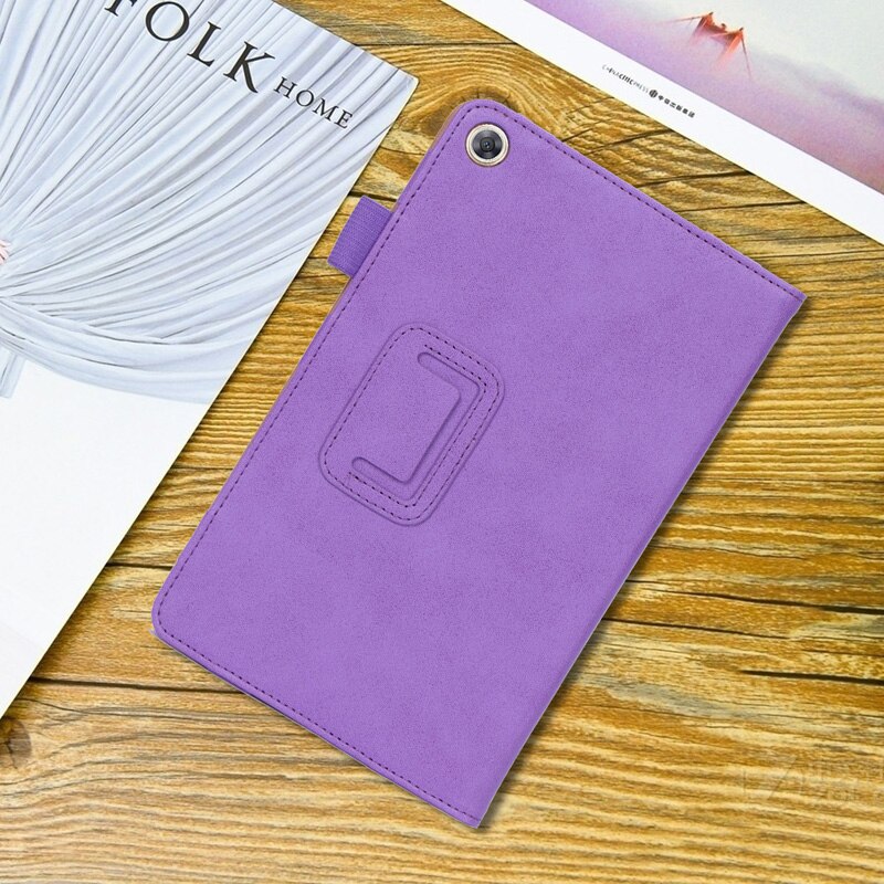 Case Huawei MediaPad M5 lite / Pre-Order * เคสหนัง PU Built-in สายคล้องมือยืดหยุ่นเพื่อให้ง่ายต่อการอ่านด้วยมือเดียว *