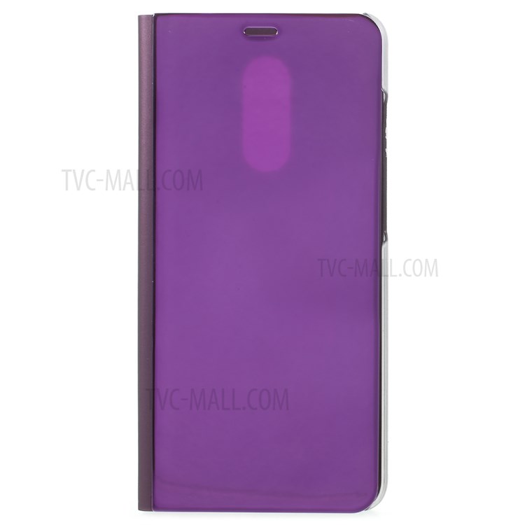 Case Xiaomi Redmi 5 / Pre-Order * Case ดูหน้าต่างชุบกระจกพื้นผิวหนังโทรศัพท์พร้อมขาตั้ง ทำจากวัสดุหนัง PC + PU *
