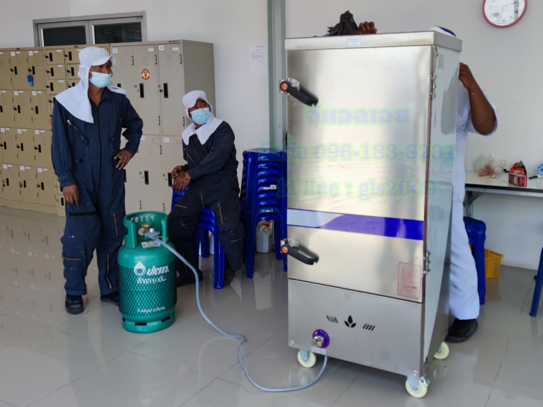 ตู้หุงข้าวไอน้ำ12ถาดใช้แก๊ส