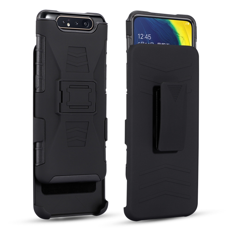Case Samsung Galaxy A80, A90 / Pre-Order * เคส PC ซิลิโคน คลิปเลื่อนป้องกัน + ขาตั้ง + หนีบเข็มขัด *