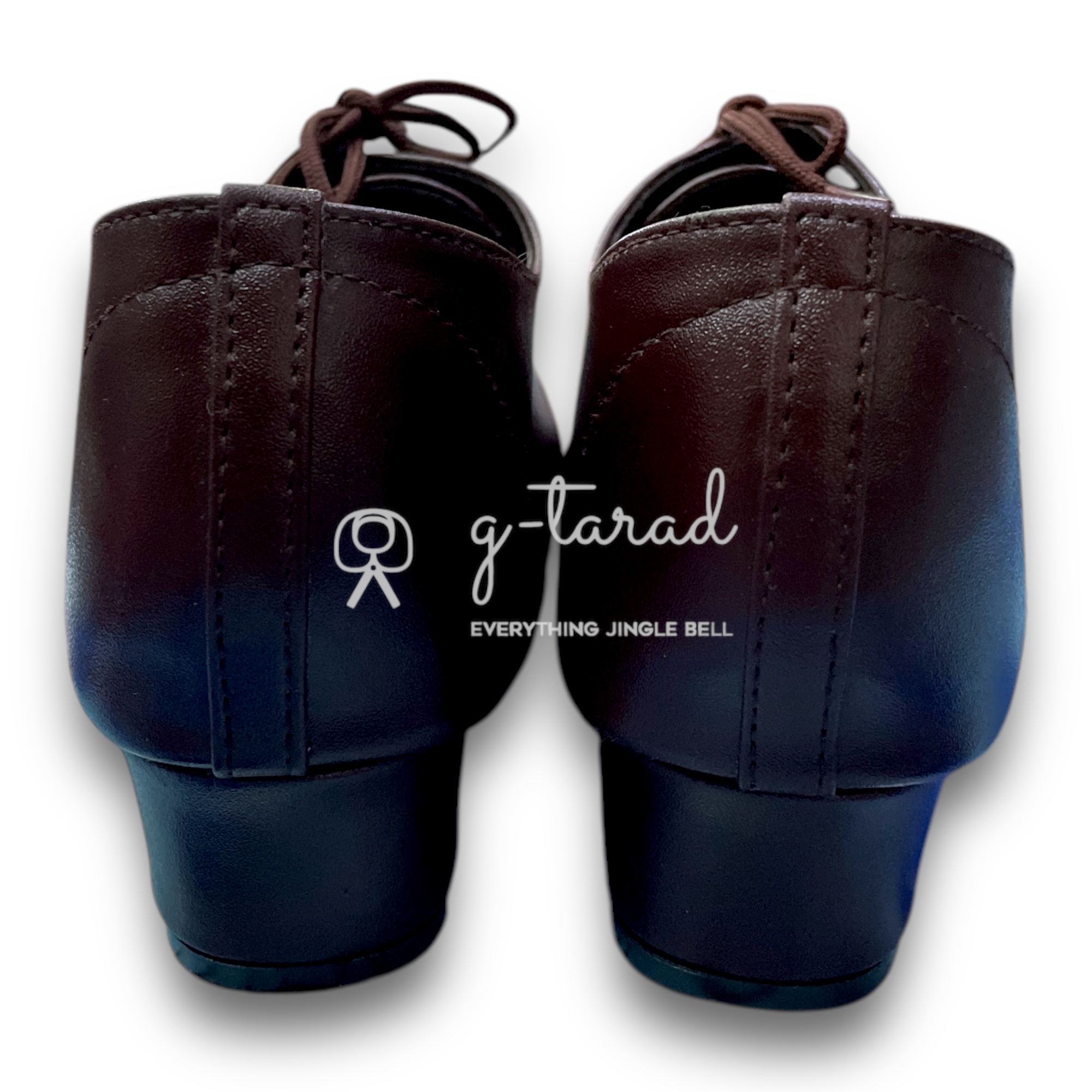 Pretty Popteen PT2414-PT24144 - รองเท้าหนังน้ำตาล ลูกเสือครูหญิง ส้นสูง (No.35-45)