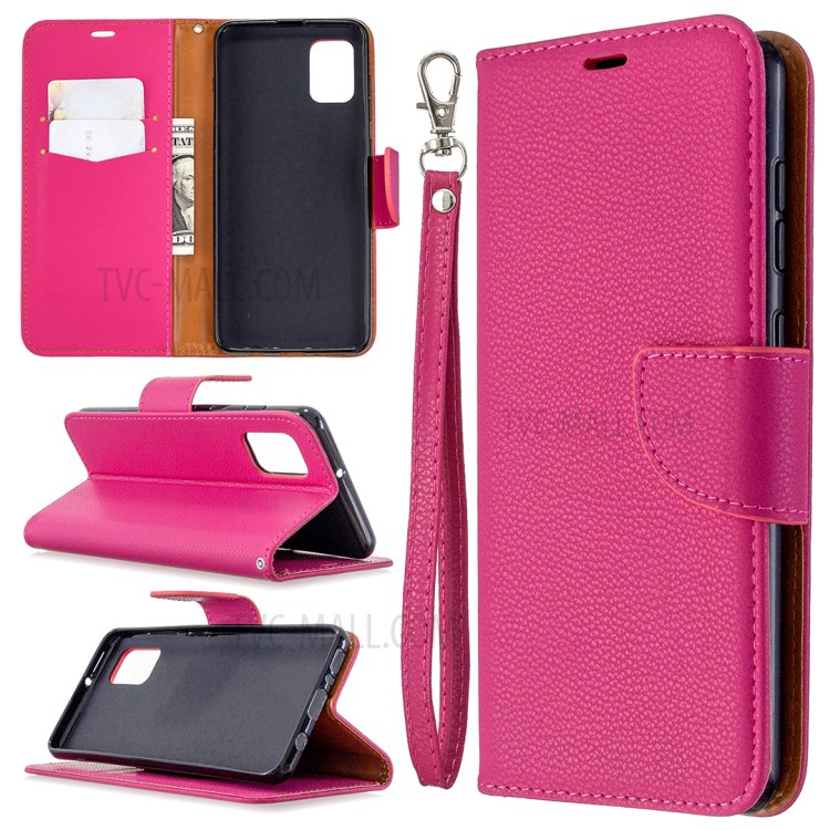 Case Samsung Galaxy A31 / Pre-Order * เคสลิ้นจี่พื้นผิวพร้อมซองหนังขาตั้งกระเป๋าสตางค์ *
