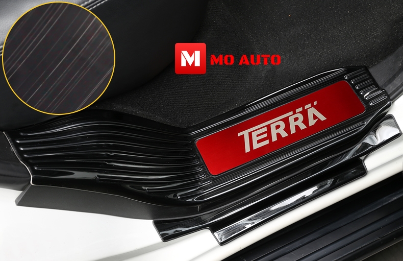 สคับเพลทกันรอยเท้าสแตนเลทภายใน ภายนอก ดำเงา TERRA