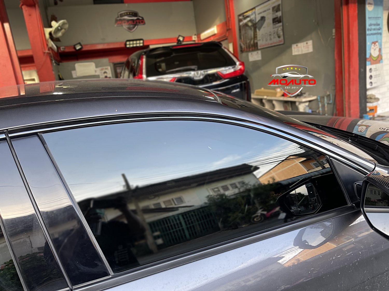 ขอบหน้าต่างบนสแตนเลทดำเงา 6 ชิ้น CIVIC FC 2016-2021