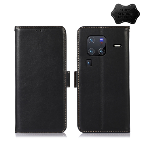 Case Vivo X80 Pro # Pre-orde * Crazy Horse Texture หนังแท้ Cowhide กระเป๋าสตางค์หนัง Stand Side Magnetic Clasp ฝาครอบโทรศัพท์พร้อม RFID Blocking Function *