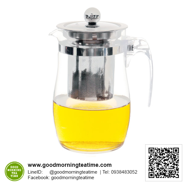 แก้วชงชาพร้อมที่กรองใบชาสแตนเลส ขนาด900 ml.