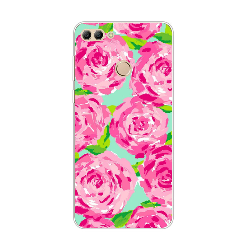 Case Huawei Y9 / Pre-order * เคสซิลิคอนสดใสดอกไม้จิตรกรรมSoft TPU *