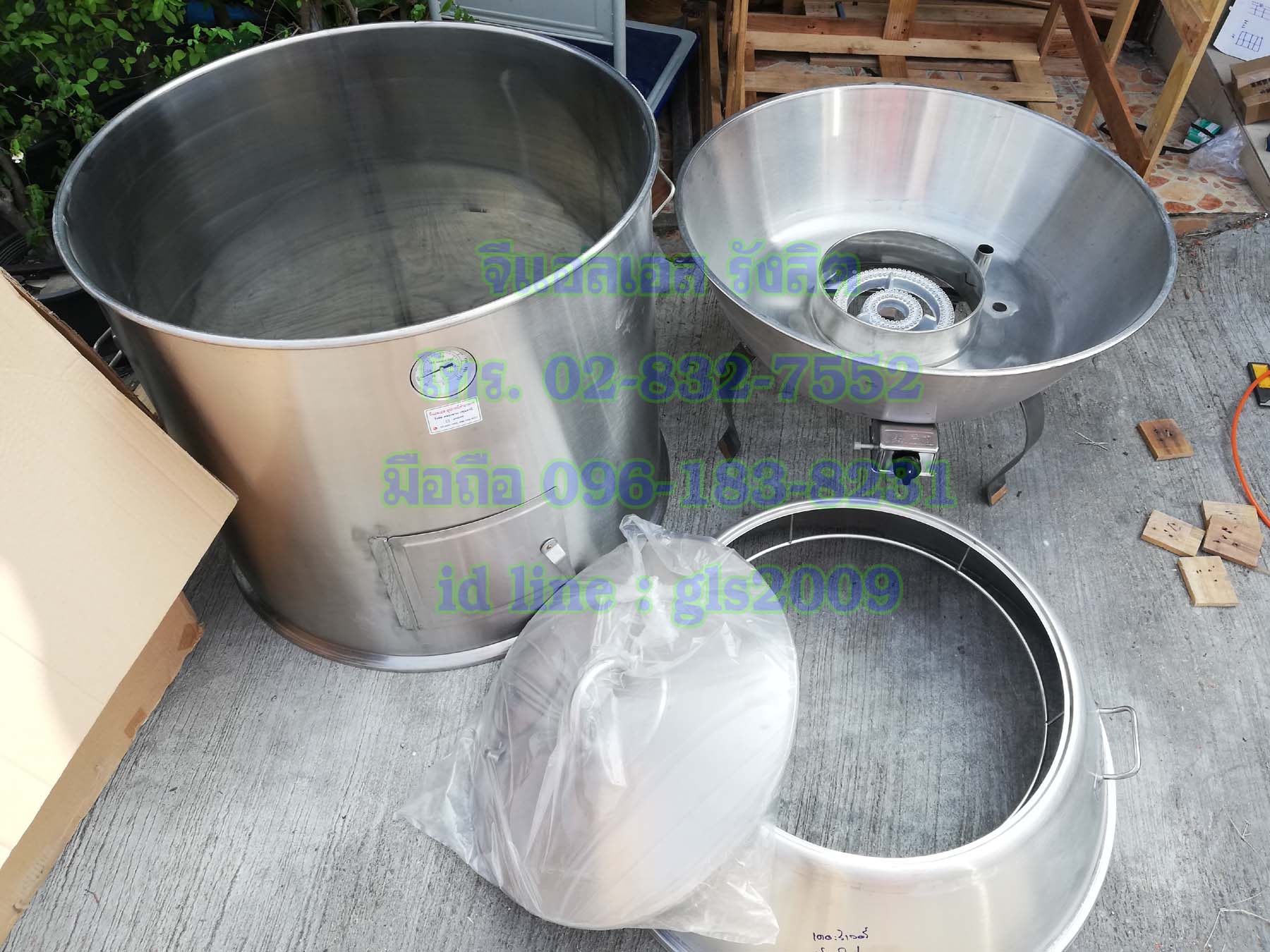 ถังอบเป็ดสแตนเลส80เซน ใช้แก๊ส