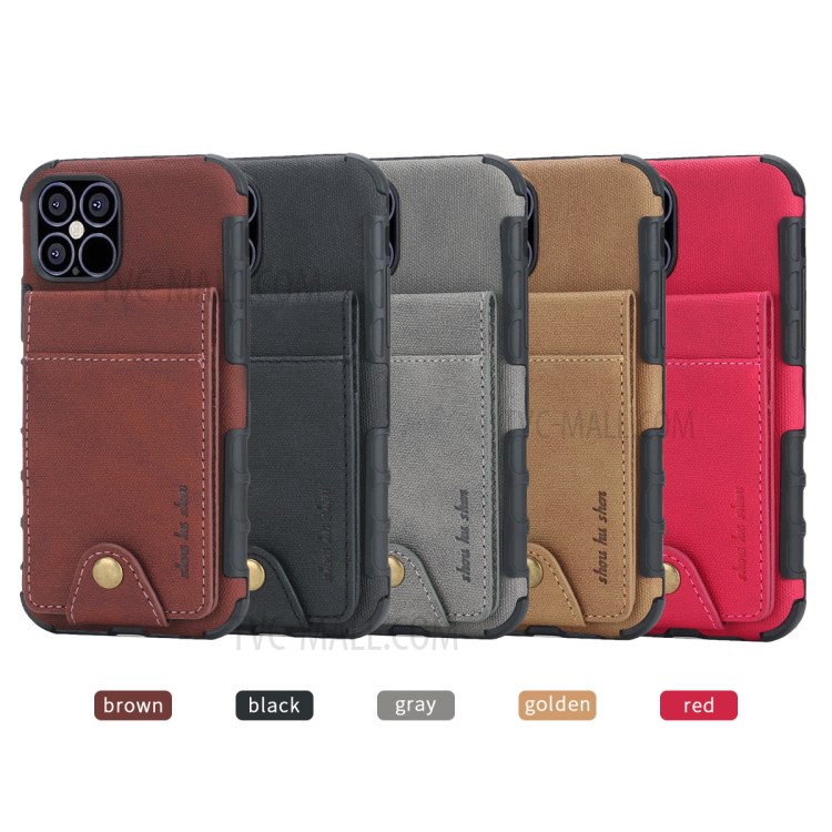Case iPhone 12 Pro Max / Pre-Order * เคสมือถือ TPU เคลือบหนัง PU แนวตั้ง พลาสติกไฮบริด + วัสดุหนัง TPU + PU *