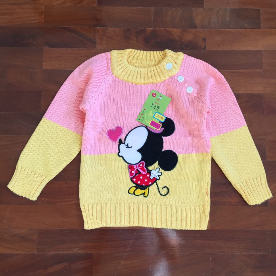 เสื้อไหมพรม มินนี่ สีเหลือง ชมพู ไซส์ M