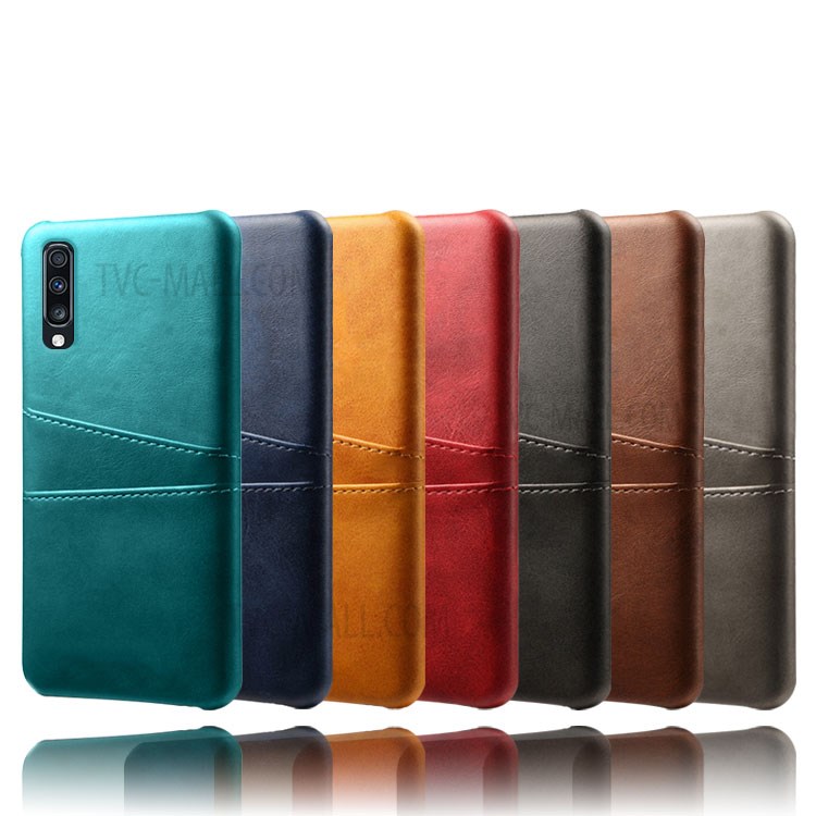 Case Samsung Galaxy A70 / Pre-order * เคสพลาสติกเคลือบด้วยหนัง PU 2ช่องเสียบการ์ด *