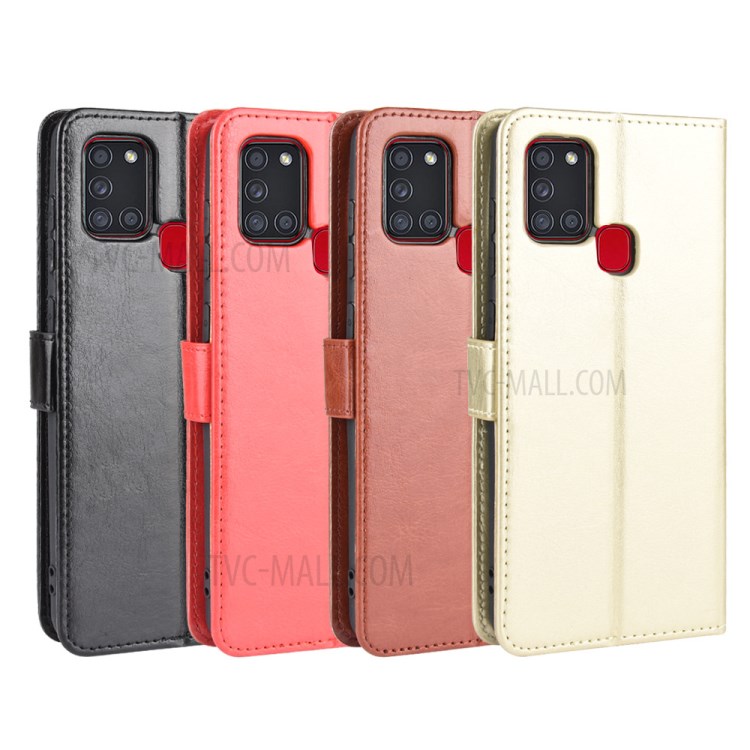Case Samsung Galaxy A21s / Pre-order * เคสหนัง Crazy Horse รูปแบบกระเป๋าสตางค์: ช่องใส่การ์ด 3 ช่อง + กระเป๋าเงินสด 1 ช่อง รองรับขาตั้งสำหรับประสบการณ์แฮนด์ฟรี *