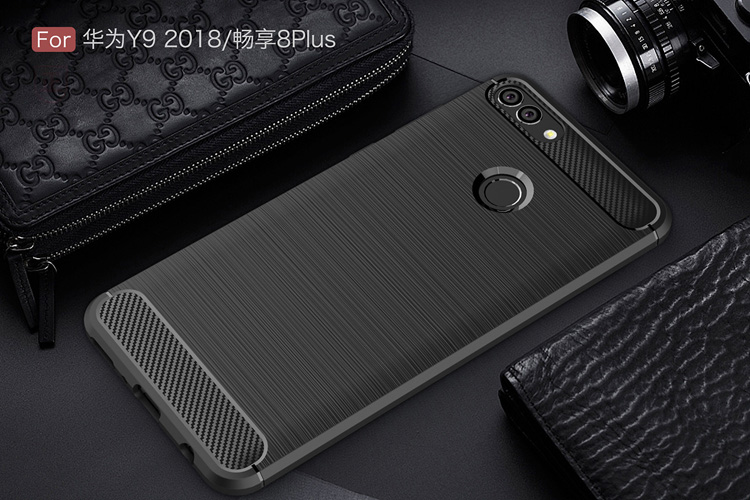 Case Huawei Y9 2018 / พร้อมส่ง * คาร์บอนไฟเบอร์ Brushed TPU คุณภาพสูงปลอดสารพิษและทนทาน *