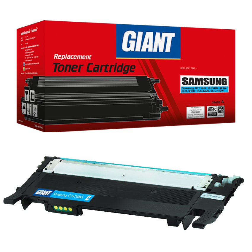 ตลับหมึกเลเซอร์สีน้ำเงิน GIANT Samsung CLT-C406S Cyan (Toner Cartridge)