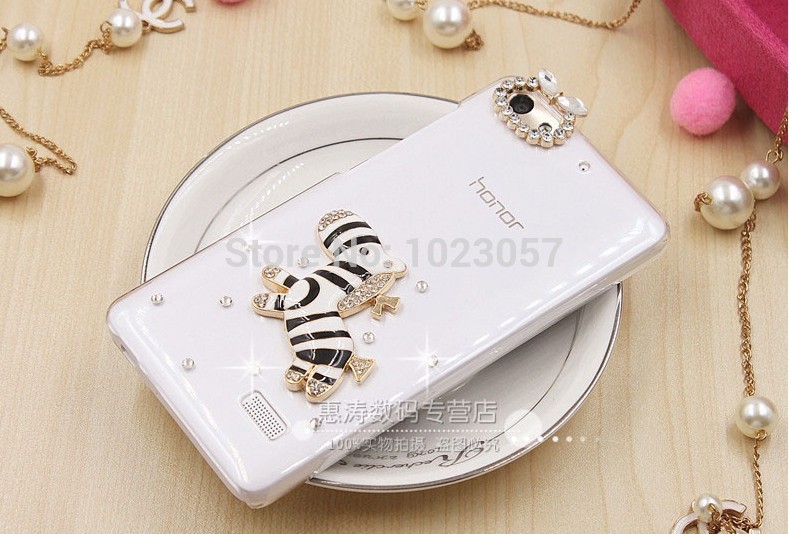Case Huawei G-Play Mini / Pre-order * ตกแต่งด้วย Rhinestone และส่องแสง Camellia, ประกายและดีลักซ์ *