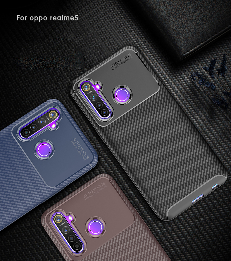 Case Realme 5i / Pre-Order * เคสโทรศัพท์ TPU คาร์บอนไฟเบอร์กันกระแทก *
